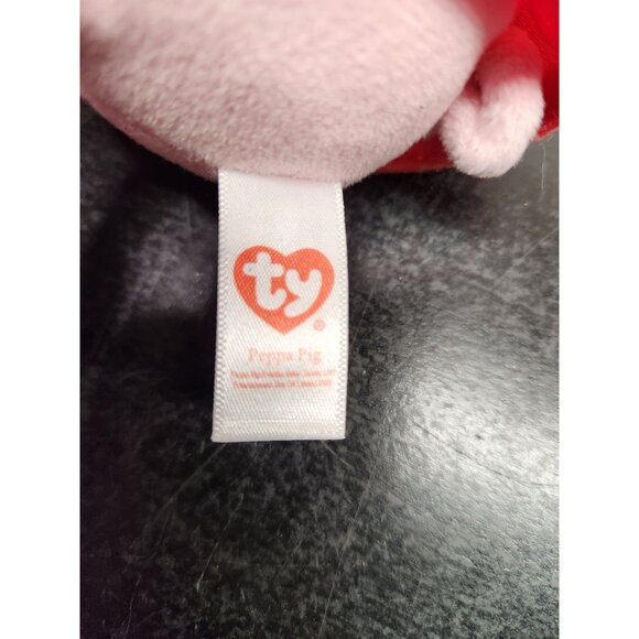 Ty Peppa Pig Plush Toy With Teddy Bear 8" Soft Pink & Red Stuffed Animal - Picture 6 of 9